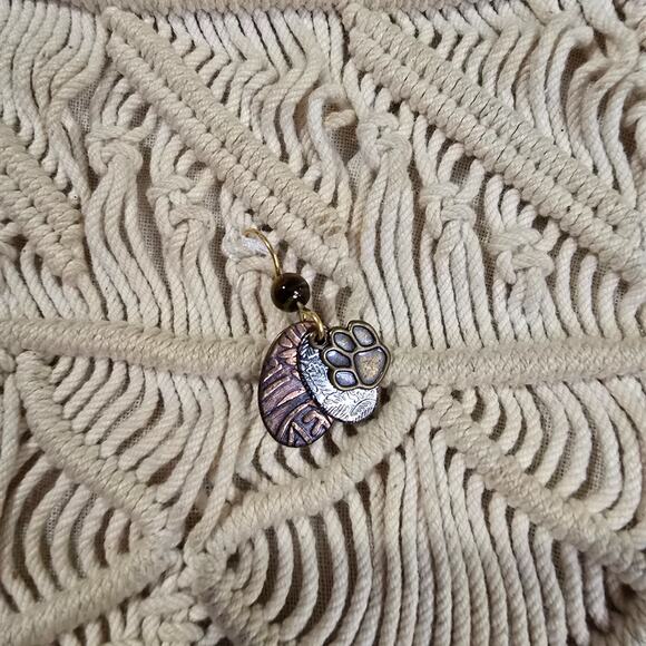 Vintage MACRAME purse cottage boho 70s handmade bag festival feminine beachy - Picture 7 of 13